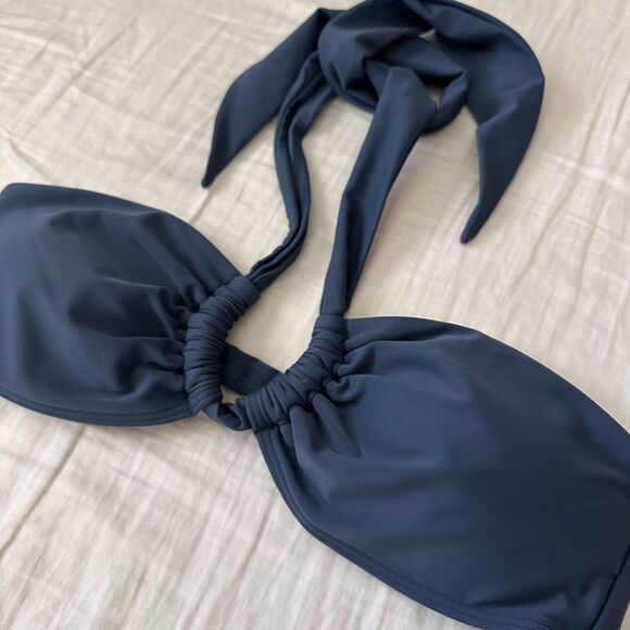 Abercrombie & Fitch Wide Strap Halter Swim Top & Bottoms in Navy NWOT/EUC - Picture 3 of 10